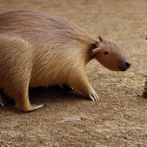 Image similar to a capybara gaming