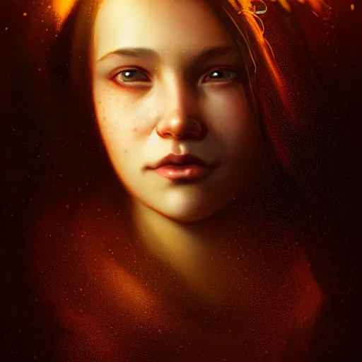 Image similar to attractive young girl portrait, atmospheric lighting, painted, intricate, volumetric lighting, beautiful, rich deep colors masterpiece, golden hour, sharp focus, ultra detailed, by Leesha Hannigan, Ross Tran, Thierry Doizon, Kai Carpenter, Ignacio Fernández Ríos