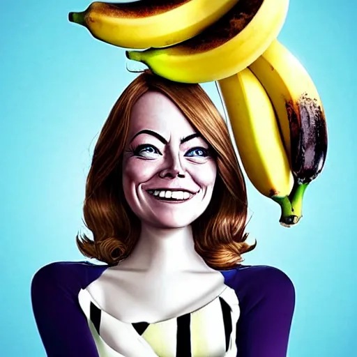 Image similar to a banana woman that has the face of emma stone on it, dalle 2 reference