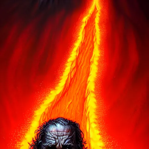 Image similar to ( a screaming man walks on lava towards the gates of hell ) by jason edmiston, photorealistic, dynamic lighting, very detailed faces, trending on artstation, wallpaper, dream, 4 k, award winning, vivid colors, beautiful fire