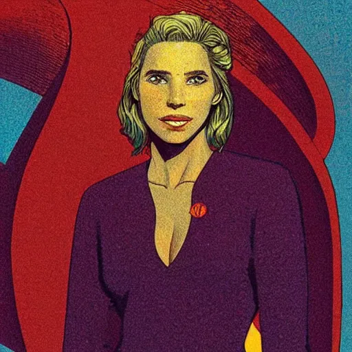 Image similar to “ elsa pataky retro minimalist portrait by jean giraud, moebius starwatcher comic, 8 k ”