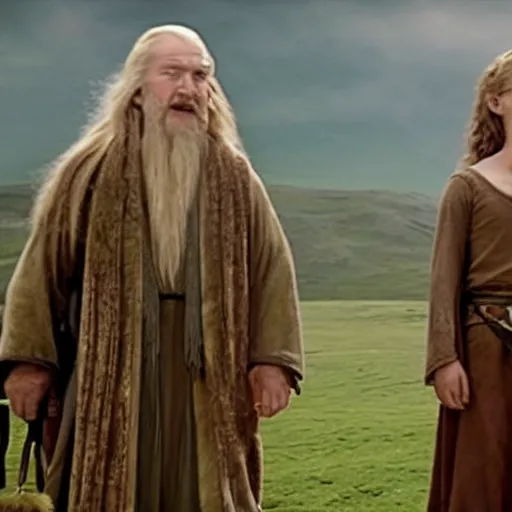 Prompt: a still photo from lord of the rings directed by wes anderson