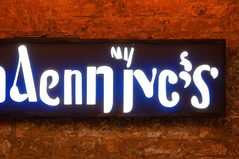 Image similar to a Denny's sign at night 4k