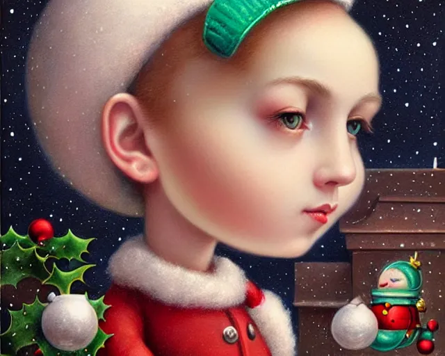 Image similar to closeup profile portrait of victorian space rockets, nicoletta ceccoli, mark ryden, lostfish, max fleischer, hyper realistic, artstation, illustration, digital paint, matte paint, vivid colors, bright, cheerful, detailed and intricate christmas environment