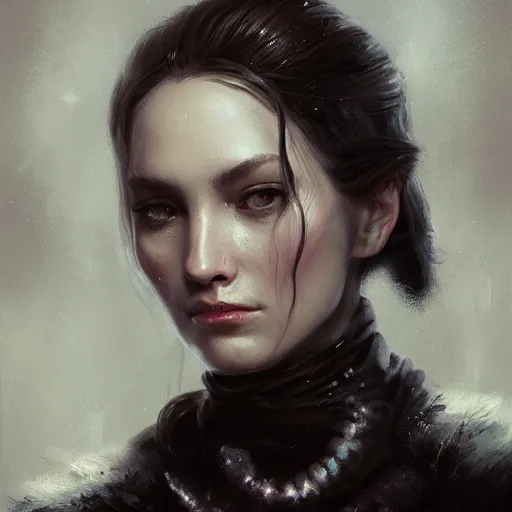 Prompt: A fancy portrait of an attractive lady by Greg Rutkowski, Sung Choi, Mitchell Mohrhauser, Maciej Kuciara, Johnson Ting, Maxim Verehin, Peter Konig, Bloodborne, 8k photorealistic, cinematic lighting, HD, high details, dramatic, dark atmosphere, trending on artstation