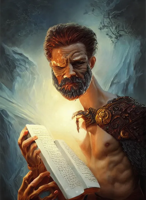 Image similar to Floating Thespian mask not being worn reading a book, Ivan Aivakovsky, Boris Vallejo, epic fantasy character art, D&D Concept Art, full length, Realistic, Regal, Refined, Detailed Digital Art, Oil Paining, Exquisite detail, post-processing, masterpiece, Cinematic Lighting, Unreal Engine, 8k, HD, Stanley Artgerm Lau, WLOP, Rossdraws, Frank Frazetta, Andrei Riabovitchev, Marc Simonetti, trending on artstation