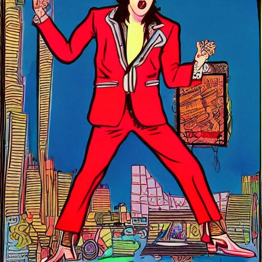 Image similar to The Artwork of R. Crumb and his Cheap Suit Elvis Impersonator, pencil and colored marker artwork, trailer-trash lifestyle