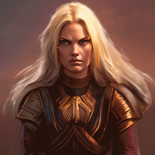 Prompt: front centered symmetrical portrait, Elisha Cuthbert as a D&D paladin, dramatic lighting, cinematic, establishing shot, high detail, photo realistic, cinematic lighting, post processed, 8k, concept art, artstation, matte painting, in the style of eddie mendoza, raphael lacoste, alex ross
