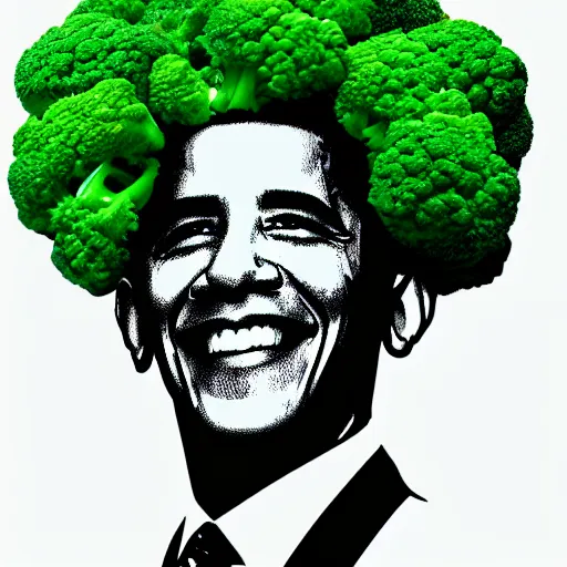 Image similar to barack obama made out of broccoli