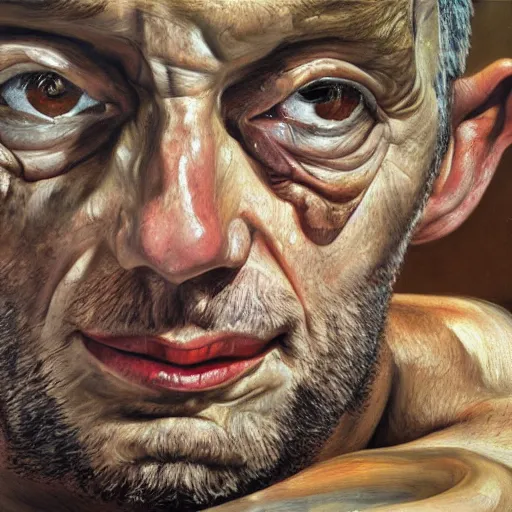 Prompt: high quality high detail painting by lucian freud, hd, satan, photorealistic lighting