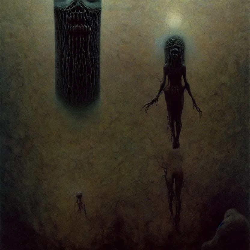 Prompt: a living nightmare due to rising fascism, cosmic horror, by zdzisław beksinski and greg rutkowski and esao andrews and salvador dali, oil on canvas, abstract, surreal, horror, dark, intricate textures, 3 5 mm, film shot