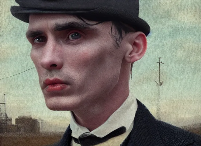 Prompt: thomas shelby as a shrimp, lowbrow, matte painting, 3 - d highly detailed, in the style of mark ryden,