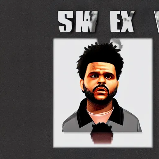 Prompt: the weeknd in the style of gta v artwork, digital art, dark lighting