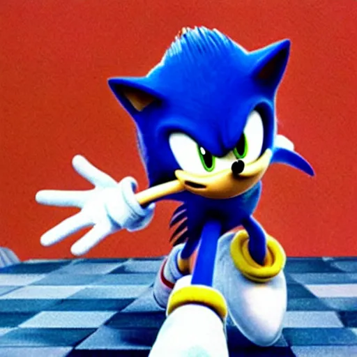 Image similar to sonic the hedgehog in the 1 9 7 0 s