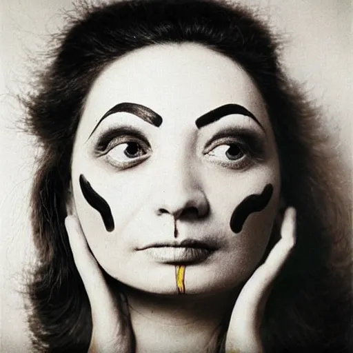 Prompt: “ a close up shot of a woman’s face painted by salvador dali”