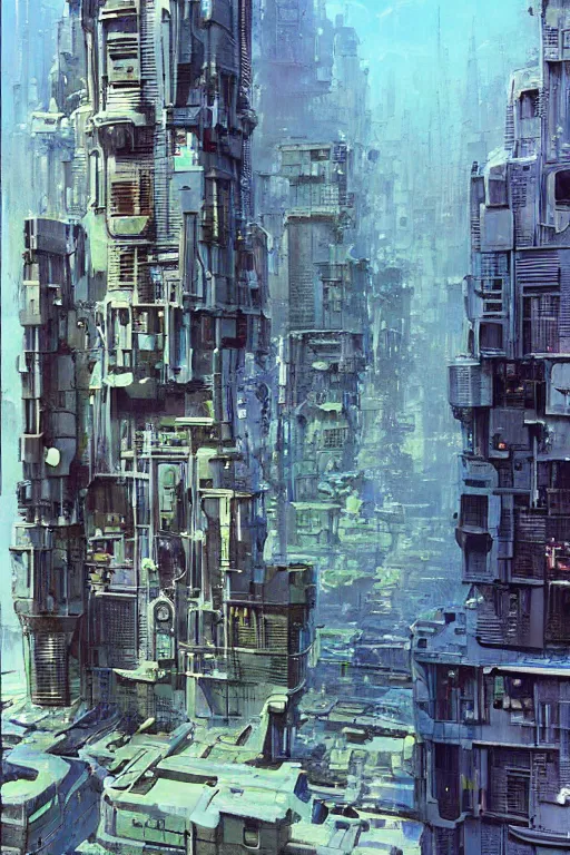 Image similar to A very detailed sci fi blender 3d model of future city,shop, by john berkey, trending on artstation