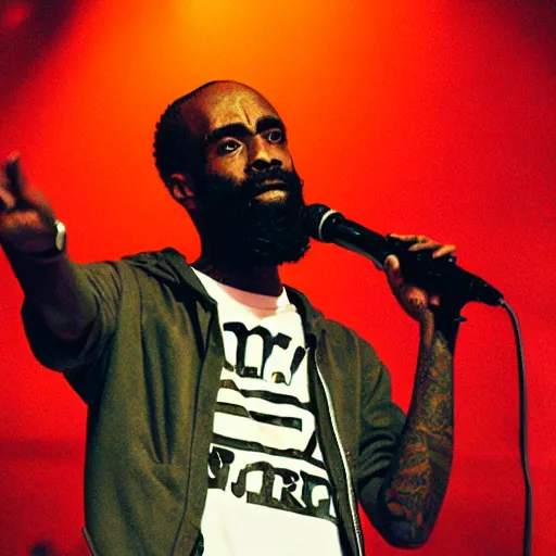 Image similar to photograph of Mc Ride from death grips