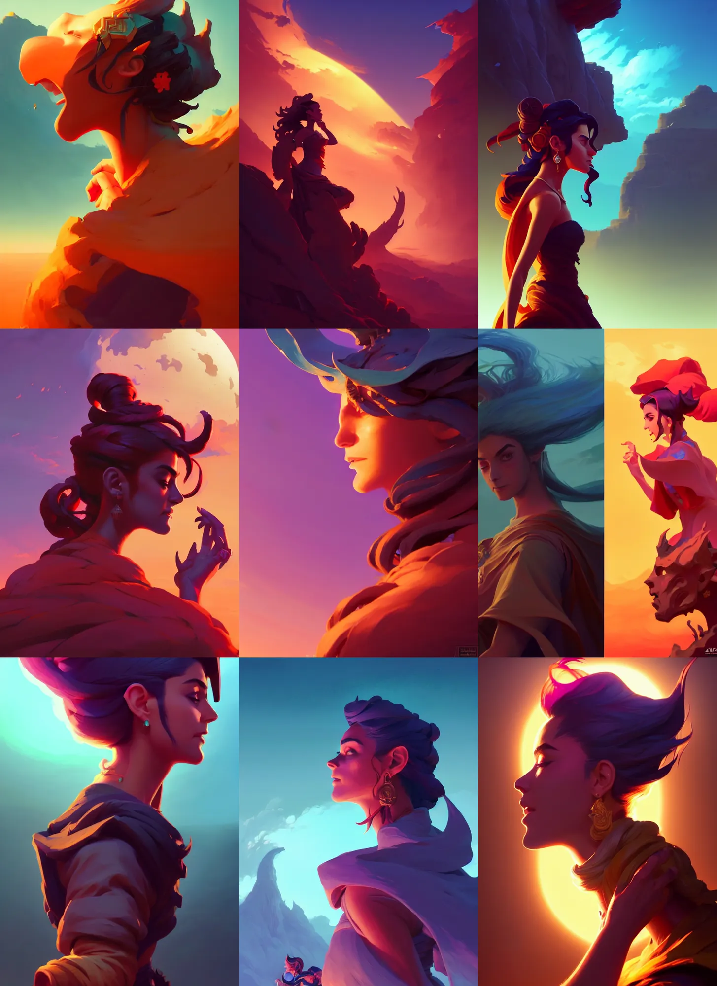 Prompt: side portrait, 9 0 degrees, maya ali, wind sorcerer, gloomhaven, dota, aesthetic octane render, gaudy colors, matte painting concept art, by jesper ejsing, by rhads and makoto shinkai and lois van baarle and ilya kuvshinov and rossdraws