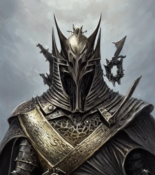 Prompt: portrait of the witch king of angmar in brass armor, by peter mohrbacher, 4 k, deviantart, symmetry, 3 d unreal engine, trending on artstation