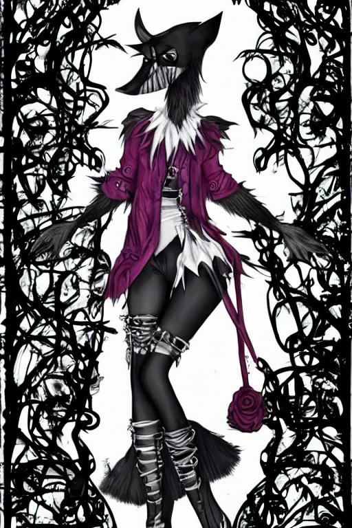 Prompt: Goth Goose in Hot Topic clothes in the style of Deviantart