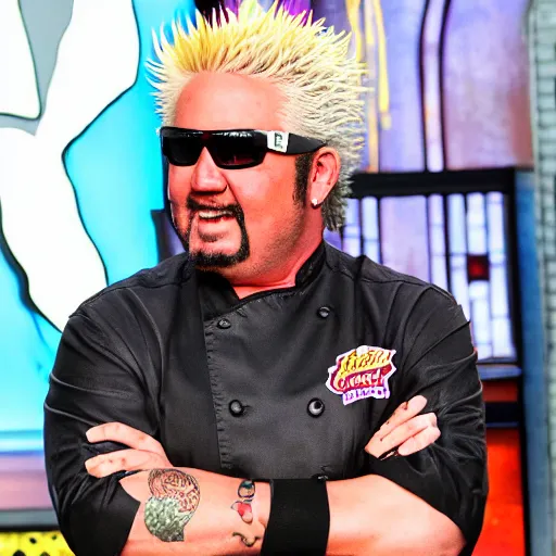 Prompt: guy Fieri iron chef muckbang