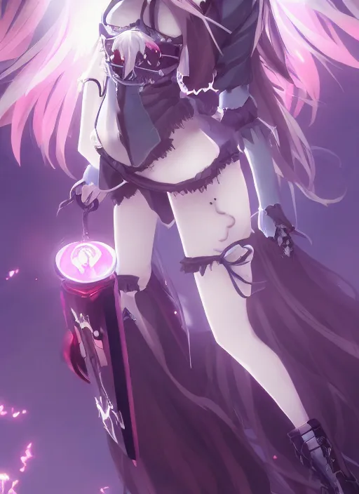 Image similar to a cute necromancer girl | | anime key visual, official media, illustrated by wlop, extremely detailed, 8 k, trending on pixiv, cinematic lighting, beautiful