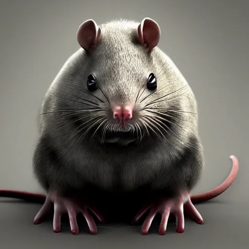 Image similar to a rat with the face in the shape of Lysoform, trending at artstation