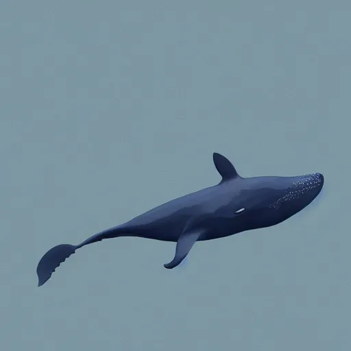 Prompt: a whale flying in the sky, digitalart