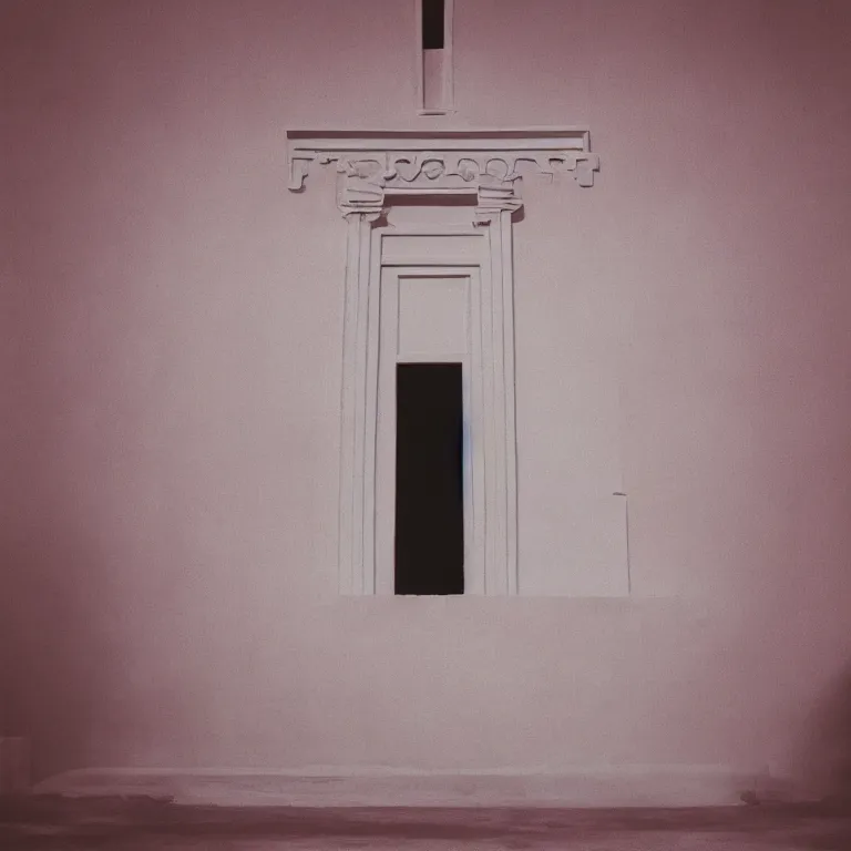 Image similar to paint casted on the temple, film photo, soft lighting album cover, nostalgia, gradient