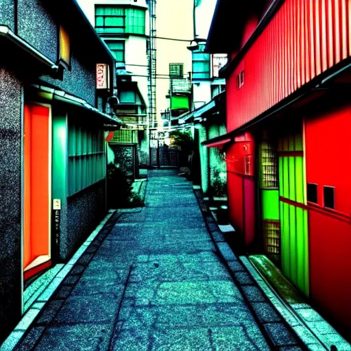 Prompt: anime tokyo residential quiet street scenery only wallpaper aesthetic, saturated colors, beautiful