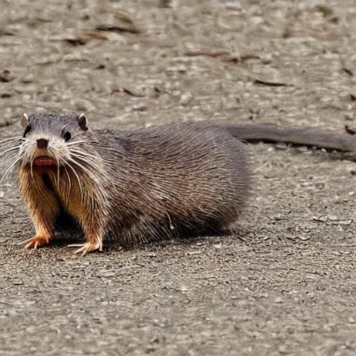 Prompt: a elongated muskrat with the face of elon musk, muskrat!!