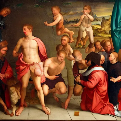 Image similar to Renaissance painting of mark zuckerberg