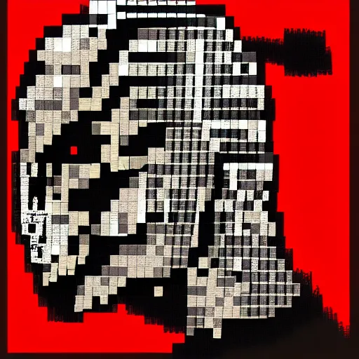 Image similar to pixel art of slipknot