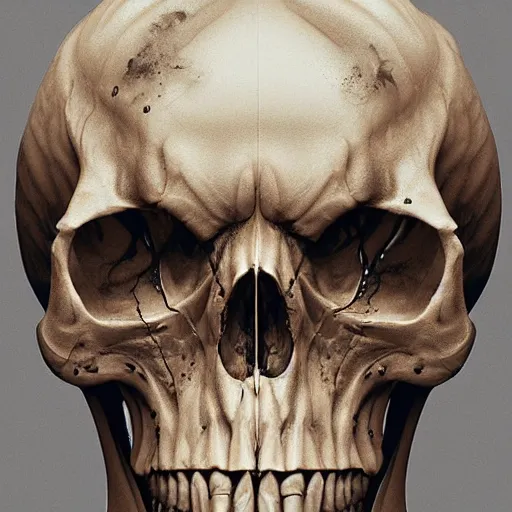 Image similar to portrait_of_a_melting_skull._intricate_abstract._intricate_artwork._by_Tooth_Wu_wlop_beeple_dan_mumford._octane_render_trending_on_artstat