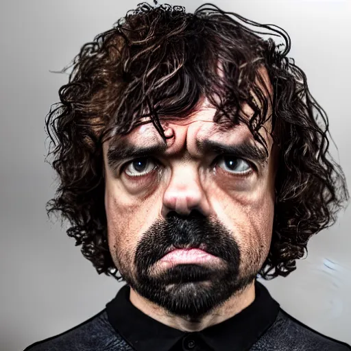 Prompt: peter dinklage dressed like the hamburglar, ( sony a 7 r iv, symmetric balance, polarizing filter, photolab, lightroom, 4 k, dolby vision, photography awardm, voque, perfect face )