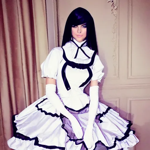 Image similar to kendall jenner wearing 2 b cosplay victorian maid