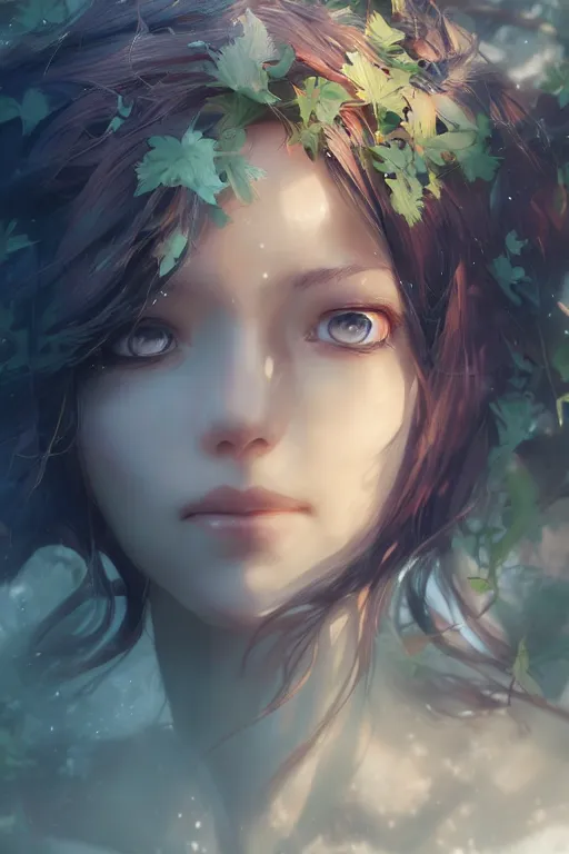 Image similar to tree goddess, full shot, atmospheric lighting, detailed face, by makoto shinkai, stanley artgerm lau, wlop, rossdraws