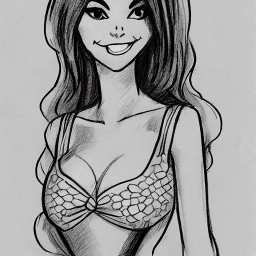 Image similar to milt kahl sketch of victoria justice with kim kardashian body as princess daisy from super mario bros