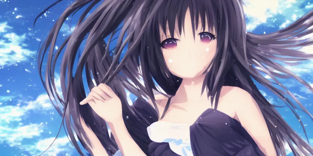 Prompt: anime girl desktop background, otaku, visual key frame, high contrast, top rated on Pixiv