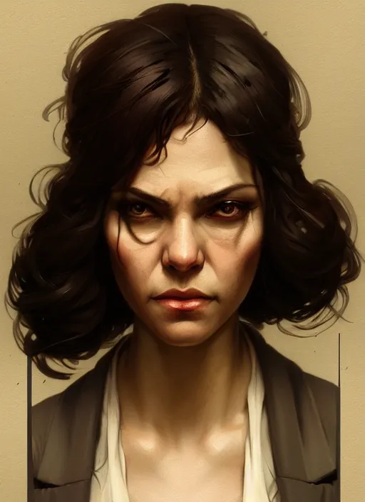 Image similar to criminal mugshot!!!, gangster, highly detailed, digital painting, artstation, concept art, wallpaper, smooth, sharp focus, illustration, art by artgerm and greg rutkowski and alphonse mucha