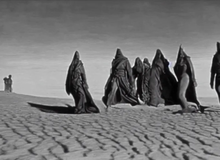 Prompt: scene from the 1 9 5 4 science fiction film dune