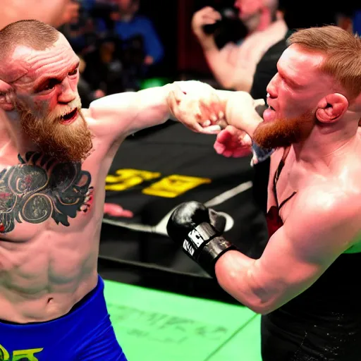 Image similar to gollum wrestling with conor mcgregor