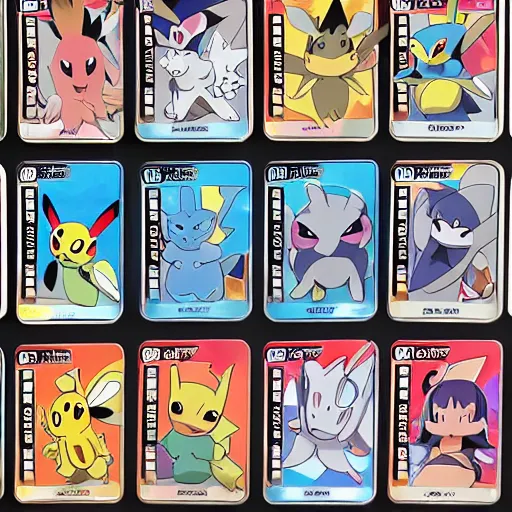 Image similar to pokemon cards with snooki, joe biden, nicki minaj, kim kardashian, osama bin laden, pokemon anime style, hd 8k image high detail, at target