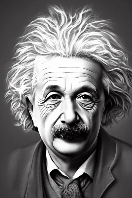 Image similar to intricate mooth color portrait of albert einstein in the style of tom bagshaw, 8 k octane beautifully detailed render