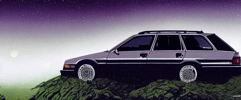 Prompt: Audi 80 B3 Avant (1988) floating in the void, a horror sci-fi, dramatic lighting, cinematic, off-world, space, zero gravity, eldritch horror creatures floating through space, lack of ground, dark, establishing shot, extremely high detail, photorealistic, cinematic lighting, artstation, by simon stalenhag