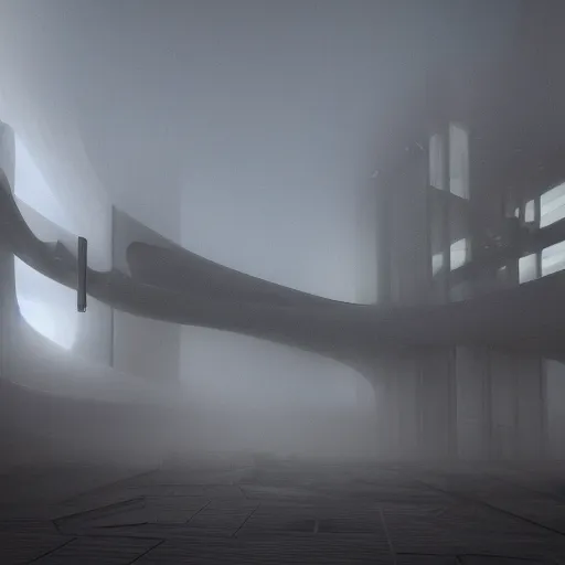 Prompt: fantasy art, parametric architecture, jeanne gang, exoskeleton, octane render, hyper - detailed render, 8 k, cinema 4 d, unreal engine, caustics, glowing, back - lit, moody, fog, stormy, revo