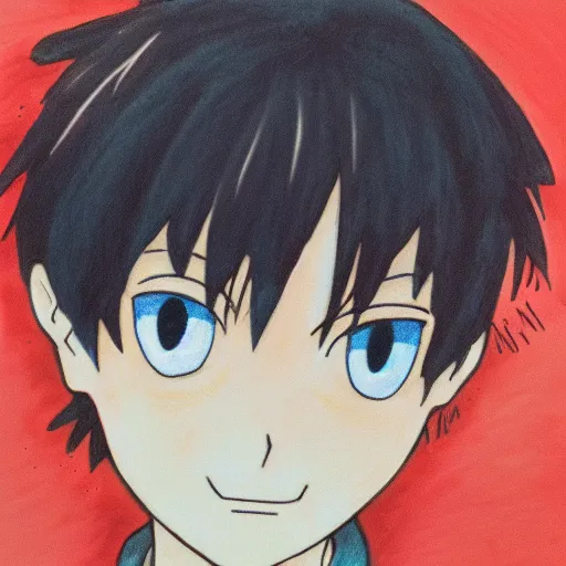 Image similar to oil pastel of shinji ikari from neon genesis evangelion, masterpiece, anime, manga, 8 k, 4 k, trending on artstation