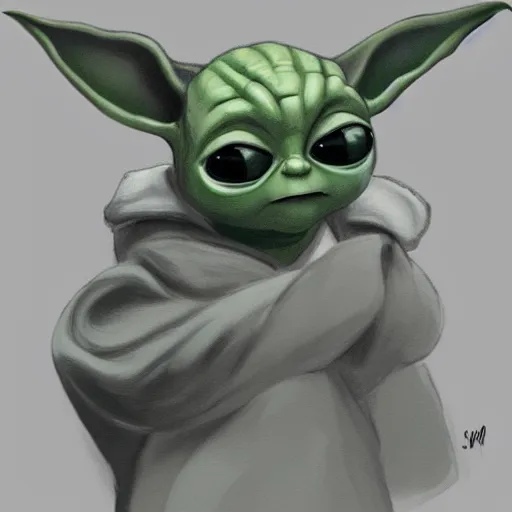 Image similar to Concept art of Baby Yoda as a Sith