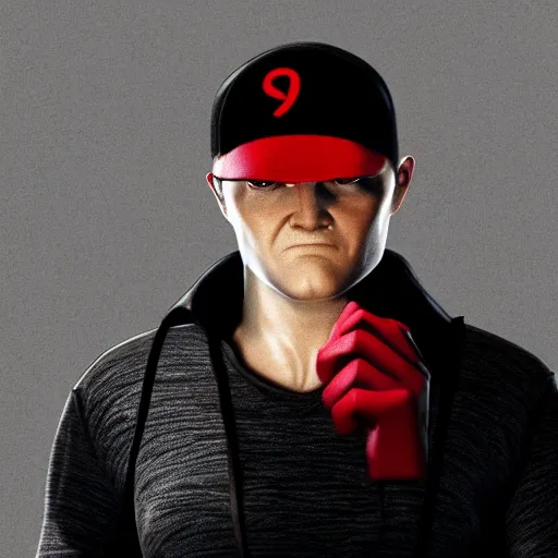 Prompt: agent 4 7 wearing a red baseball cap