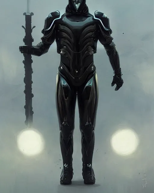 Prompt: iridescent sinewy smooth muscular male sleek glossy black pearlescent scifi armor with smooth black featureless helmet, by greg rutkowski, mark brookes, jim burns, tom bagshaw, magali villeneuve, trending on artstation